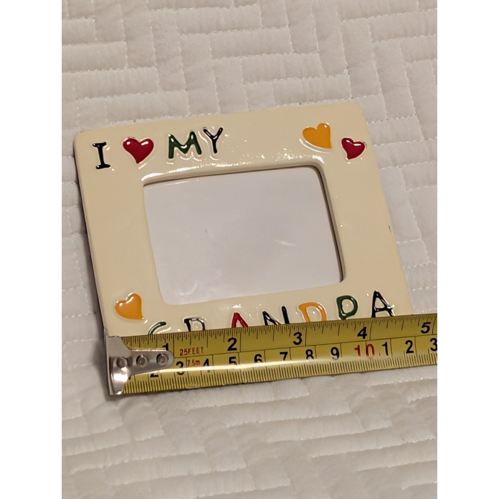 Vtg. I Love My Grandpa Picture Frame 5x4 Colorful Hearts Gift Grandfather - Picture 4 of 5